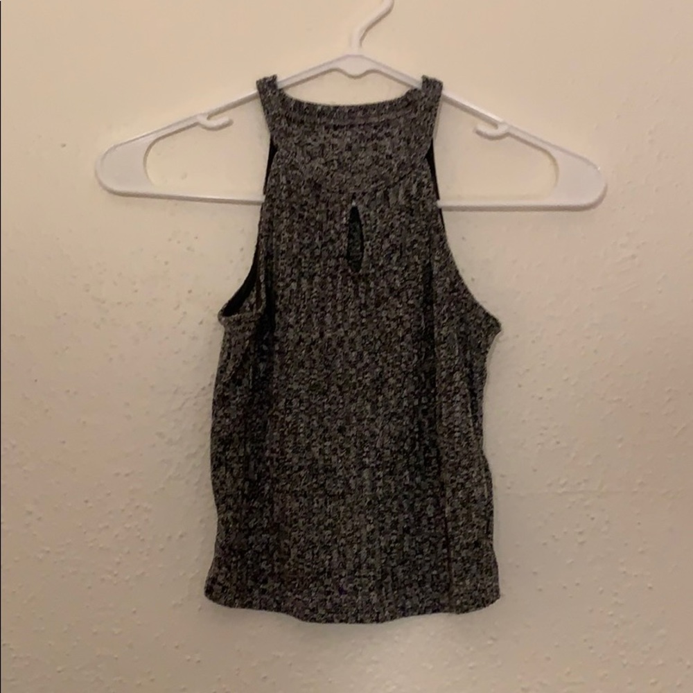 gray sweater keyhole crop top size s